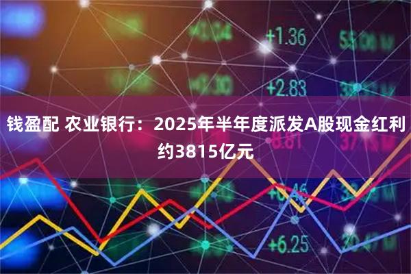 钱盈配 农业银行：2025年半年度派发A股现金红利约3815亿元