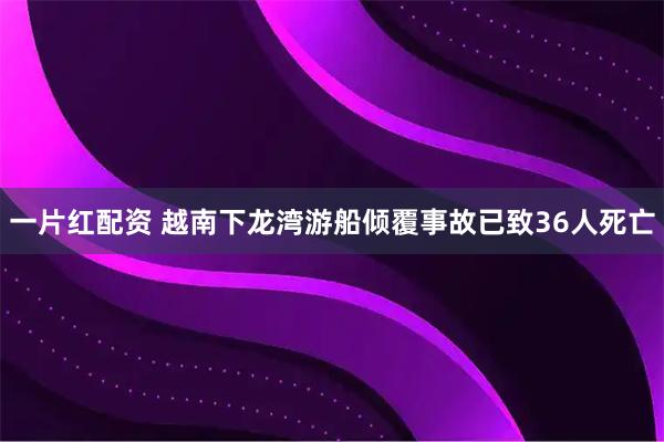 一片红配资 越南下龙湾游船倾覆事故已致36人死亡